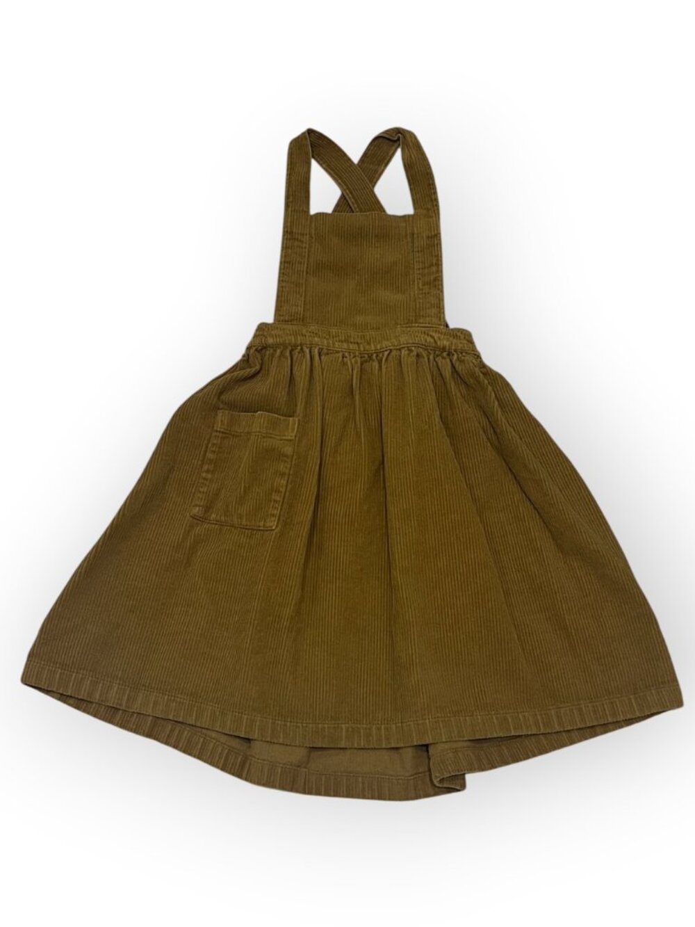 The Simple Folk Girls Brown Corduroy Pinafore Dress with Pocket Size 3-4